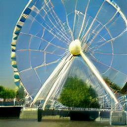 generated: a view of the Milllenium Wheel from the Thames #2